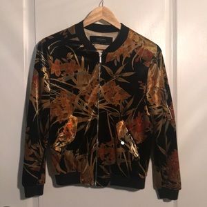 Zara Velvet Bomber Jacket